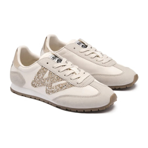 Zapatillas Deportivas Glitter Blanco / Beige B&W