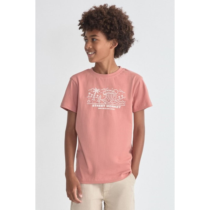 Camiseta de manga corta disponible | Color: Maquillaje | Composición: 100% Algodón | Talla: 2 años | Street Monkey