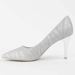 Zapato De Tacón - Plateado - Altura: 8 Cm