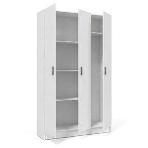 Armario de 3 puertas en blanco artik 109x180 cm Multi Useful Blanco