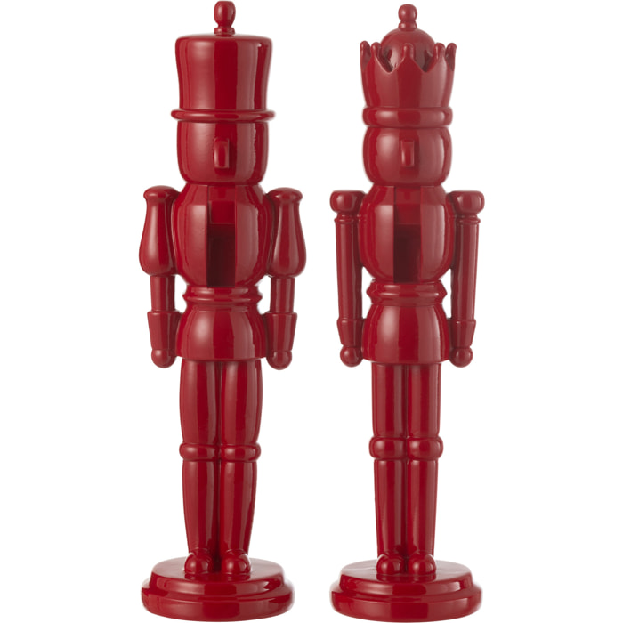 J-Line figurine Casse-Noisette - polyrésine - rouge brillant - medium - 2 pcs