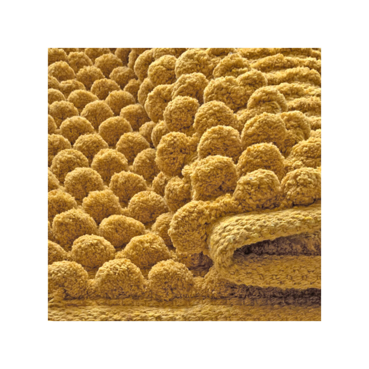 Tapis de salle de bain rectangulaire 40 x 60 cm avec pompons - 6 coloris - POP