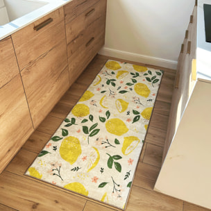 STAMPA - Tapis de cuisine lavable à motif citron - Jaune