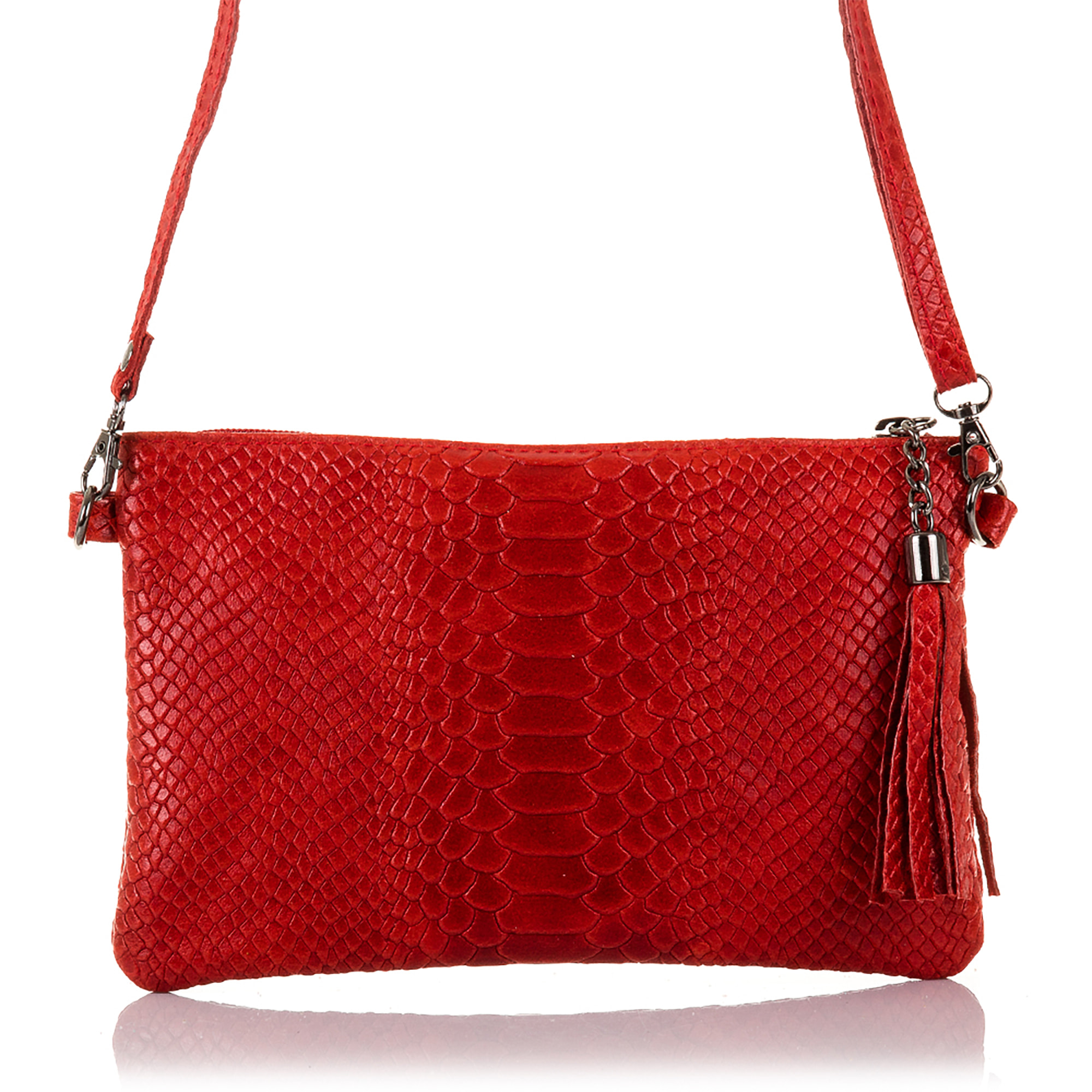 Deanna Borsa a mano Donna.Pelle autentica Camoscio Inciso Serpente