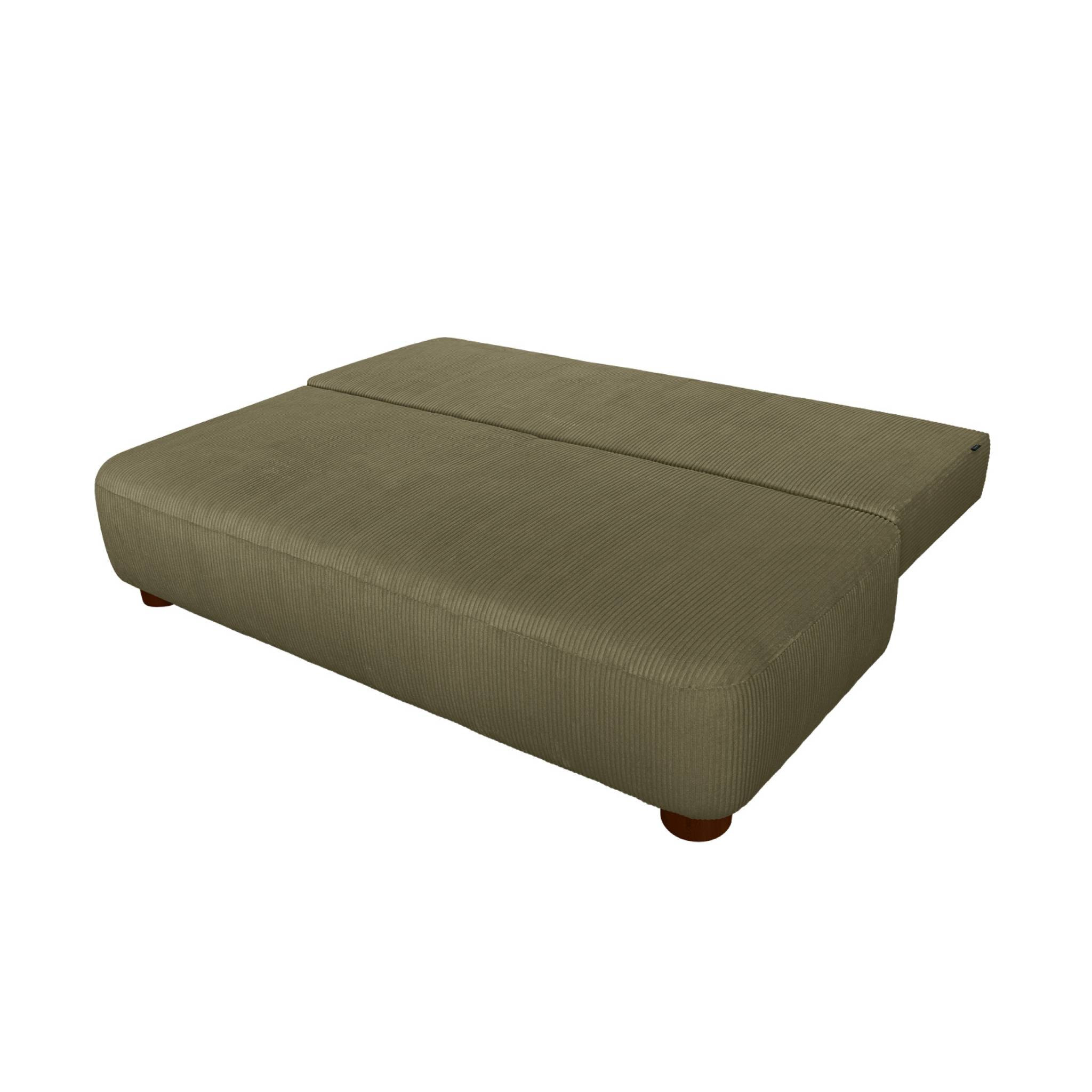 Banquette convertible 3 places velours côtelé avec coffre SELMA