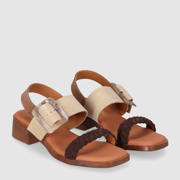 Sandalias de Serraje - Multi-Arena - Tacón: 4 cm