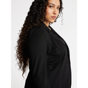 Fiorella Rubino - Top en dos tejidos con escote en pico - Negro