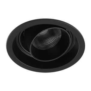 Ledsc4 LedsC4 Downlight Ajustable Negro, Iluminación Interior Moderna, Compatible con Bombillas Personalizables, Aluminio Resistente, Diseño Elegante para Hogar