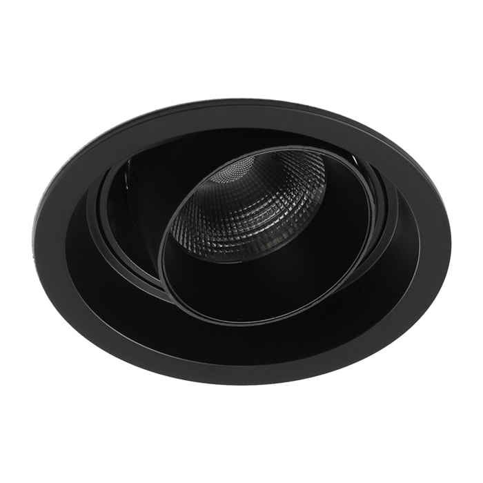 Ledsc4 LedsC4 Downlight Ajustable Negro, Iluminación Interior Moderna, Compatible con Bombillas Personalizables, Aluminio Resistente, Diseño Elegante para Hogar