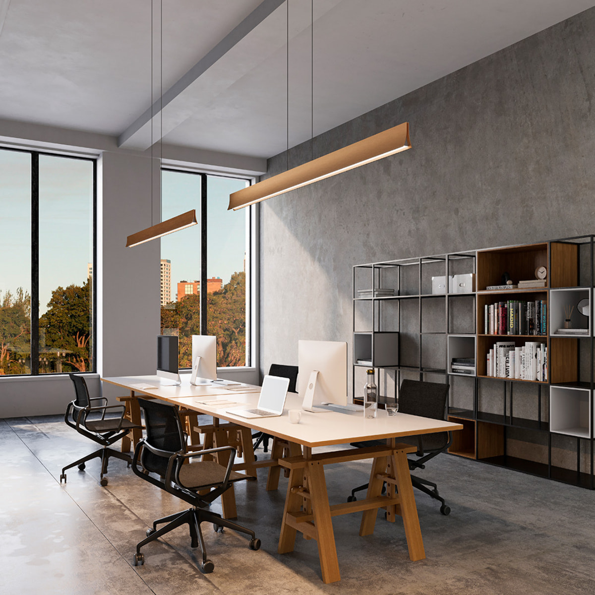 LEDS C4 Colgante Bravo LED 40.7 Blanco cálido - 3000K ON-OFF Oro 3075lm