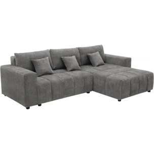 Canapé d'angle réversible/convertible en tissu - "George" - 4 places - Gris