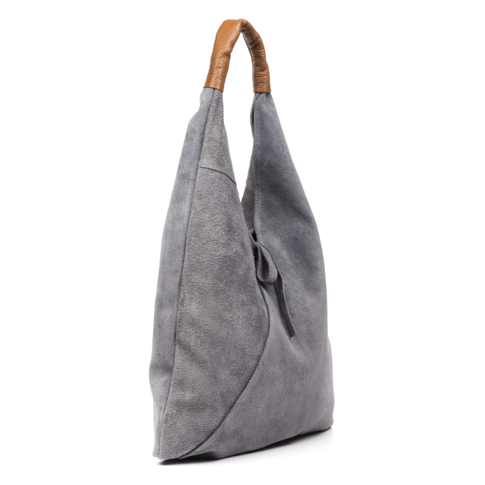 Agnana Bolso Shopper Mujer. Piel auténtica Gamuza y Dollaro.