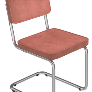 Chaises Naya en velours terracotta et pied métal - lot de 4