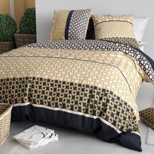 Parure housse de couette 100% coton 57fils + 2 taies Luxore