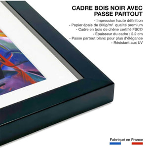 Poster Fighting forms- par Franz Marc Affiche + cadre en bois - Noir