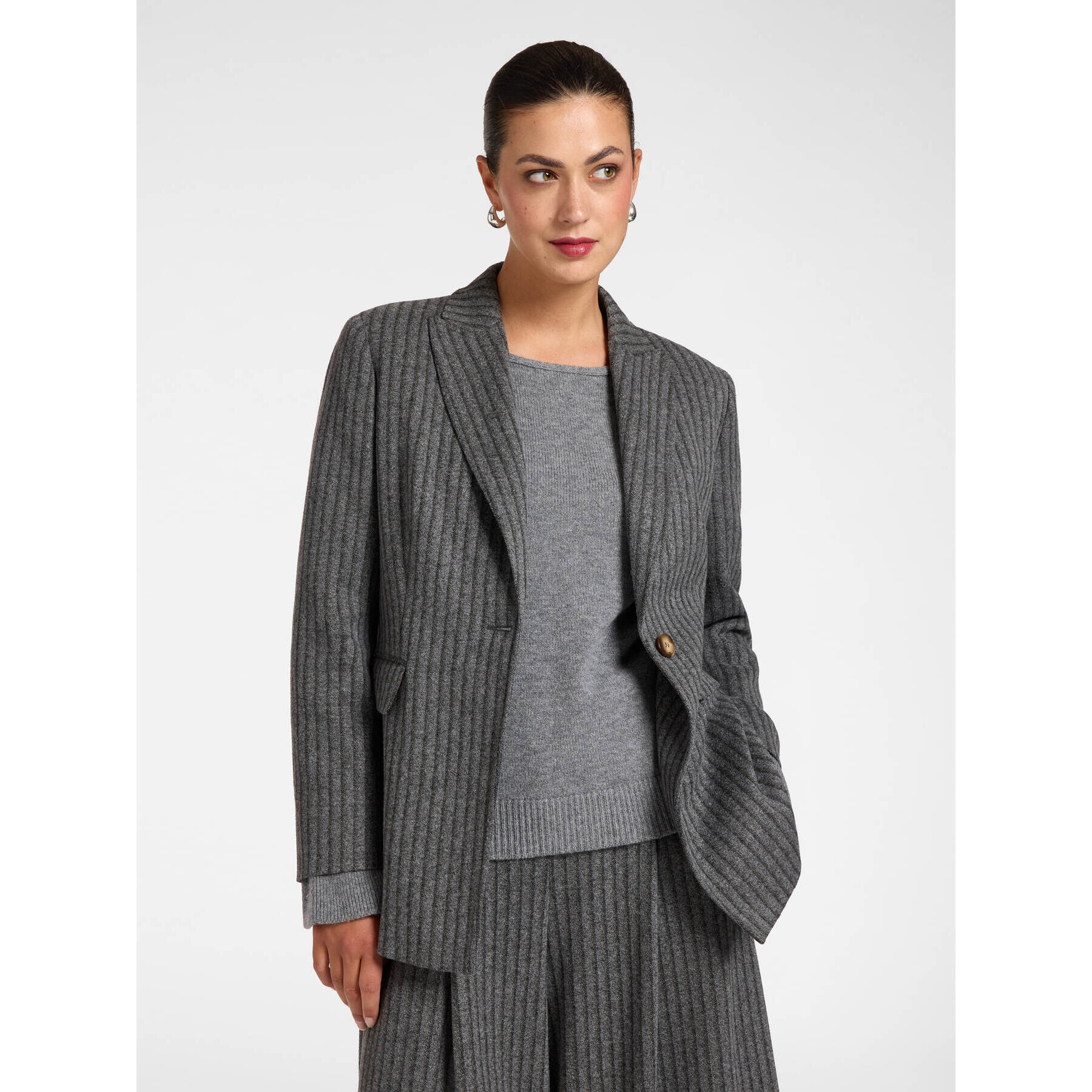 Elena Mirò - Blazer jacquard de rayas - Gris
