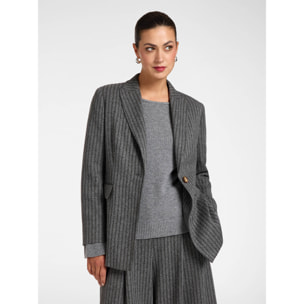 Elena Mirò - Blazer jacquard de rayas - Gris