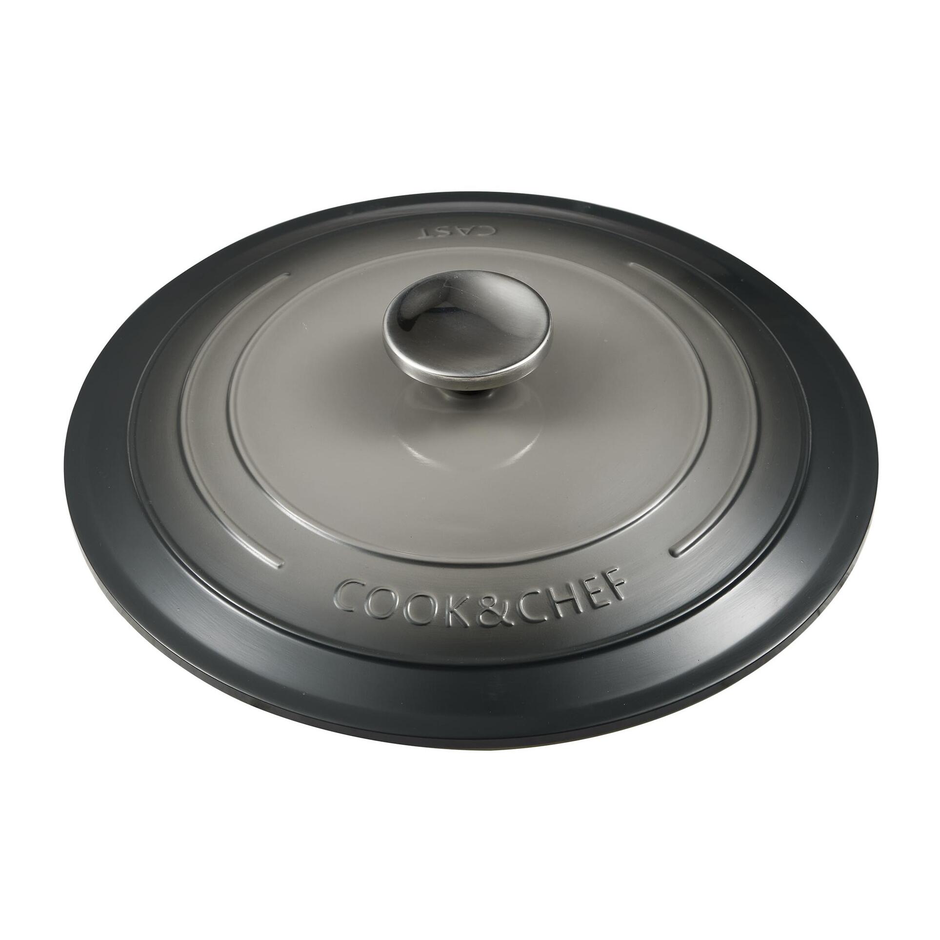 Juego de 3 Cacerolas de Ø20Ø24Ø28cm y 2,4L, 4,4L y 6,5L con tapas en Aluminio fundido en color Gris EXCALIBUR Bergner