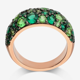 Anello a Fascia con Pavé di Cubic Zirconia Verde