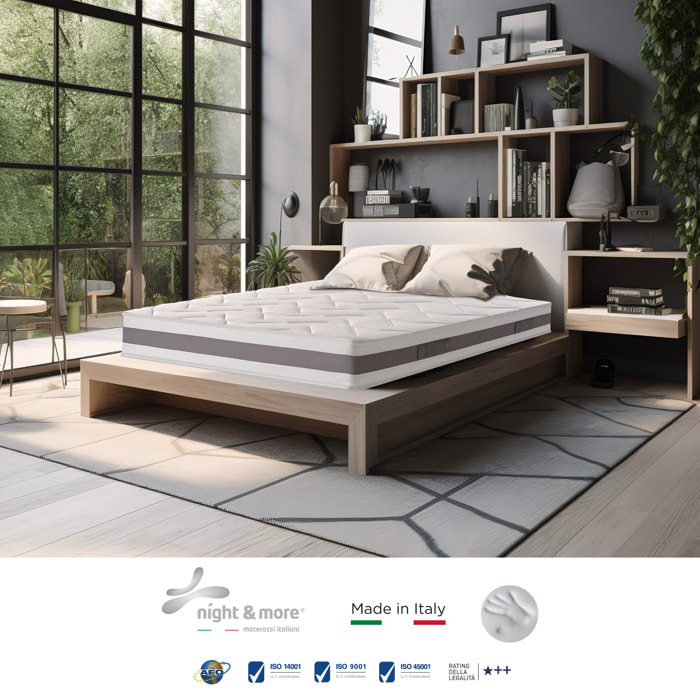 Combinazione: Materasso "Sogno" 1cm memory foam H18 cm 120x190 con guanciale Aloe vera