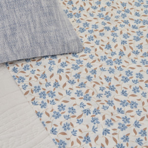 Sábana de algodón 180 hilos flores Resplena color azul 100% Algodón percal