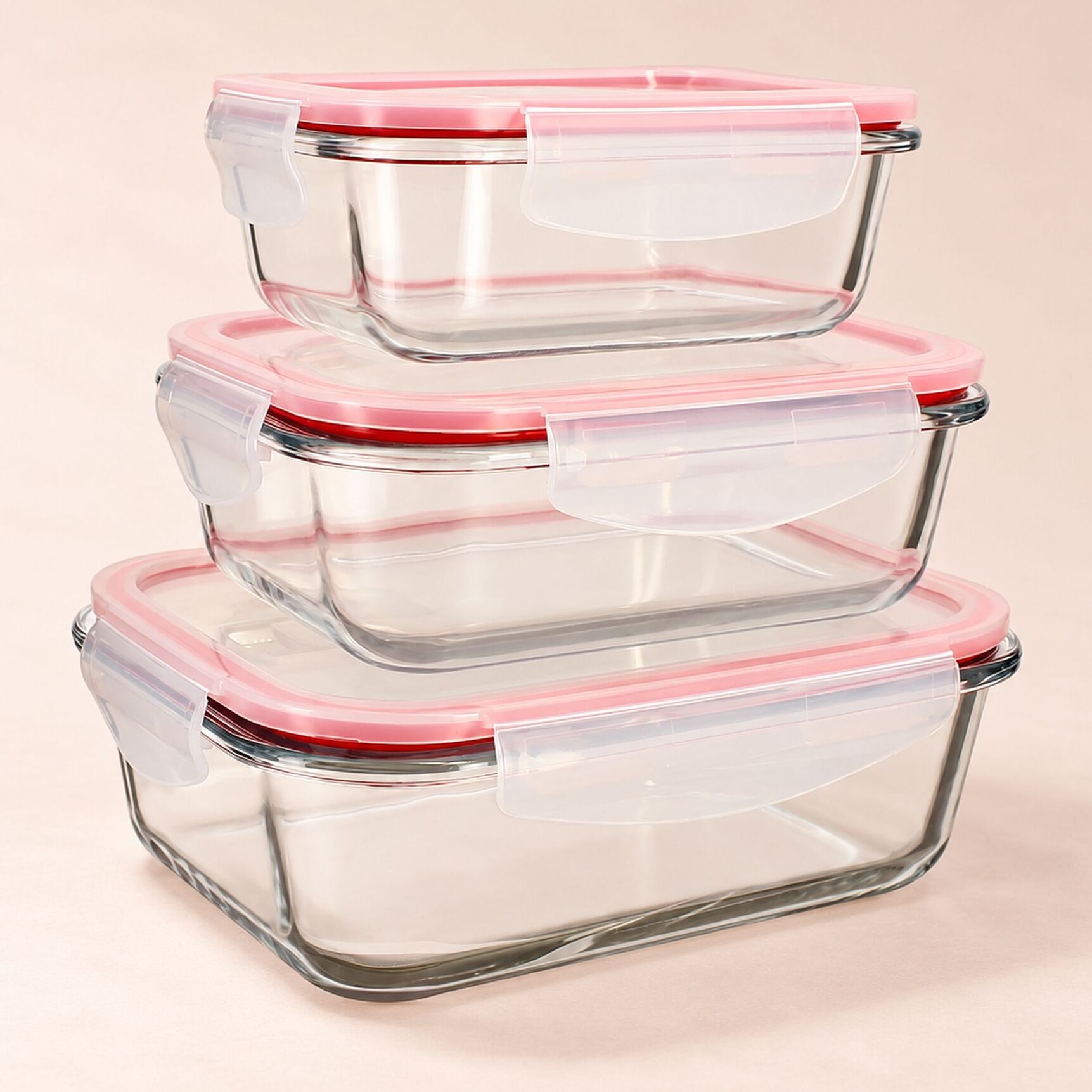 Lot de 3 boîtes hermétiques en verre  CLEMENTINE