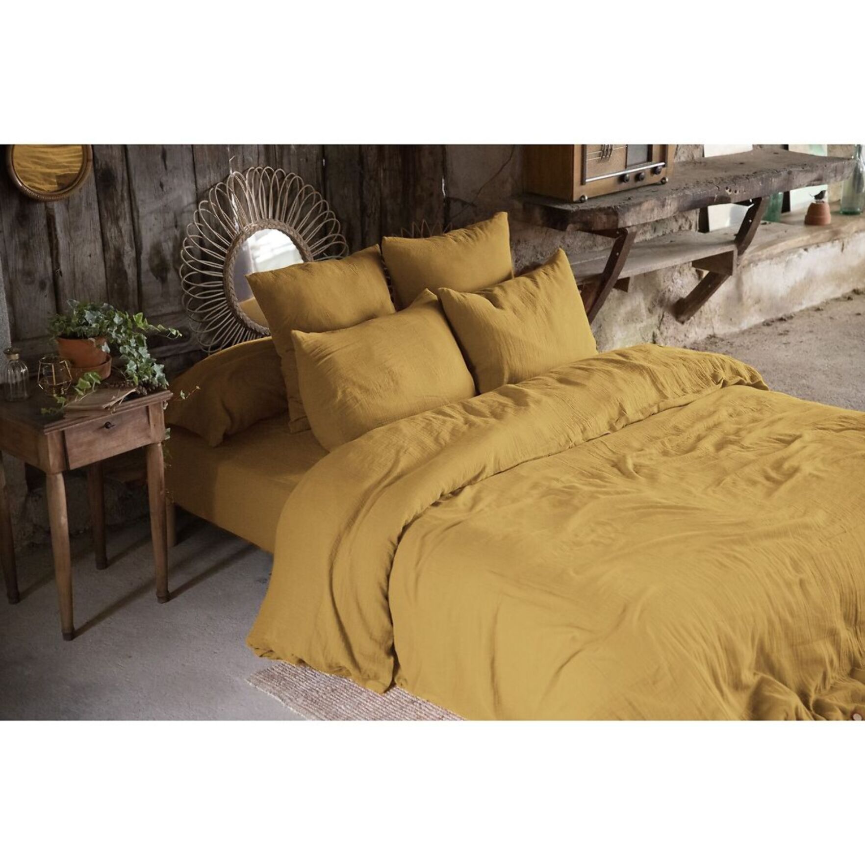 Housse De Couette 100% gaze De Coton Safran