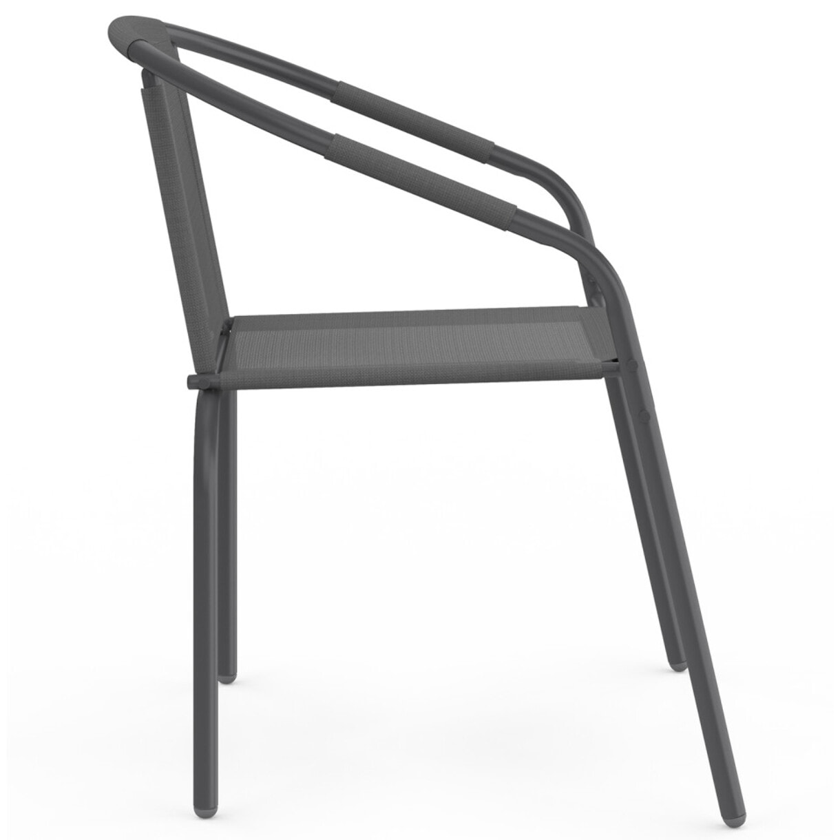 Chaises de jardin empilables Delma grises - lot de 4