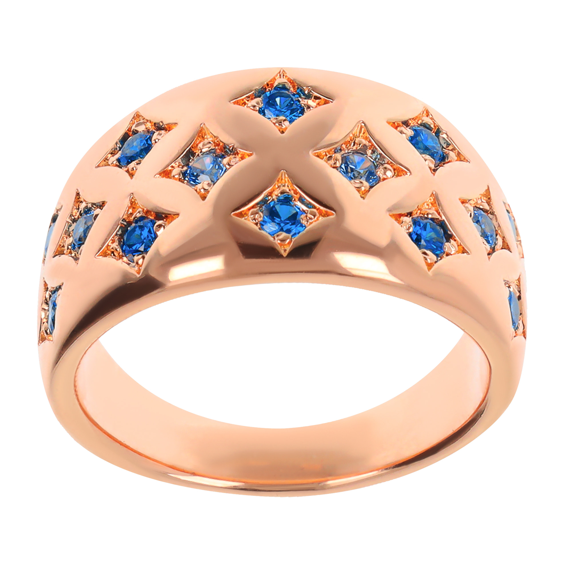 Anello a Fascia Graduato Étoile con Cubic Zirconia Blu