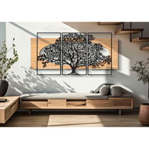 PANNELLO DA MURO TREE FERRO E WOOD SET 3PZ CM 176X2X90 (63X2X90-50X2X90)