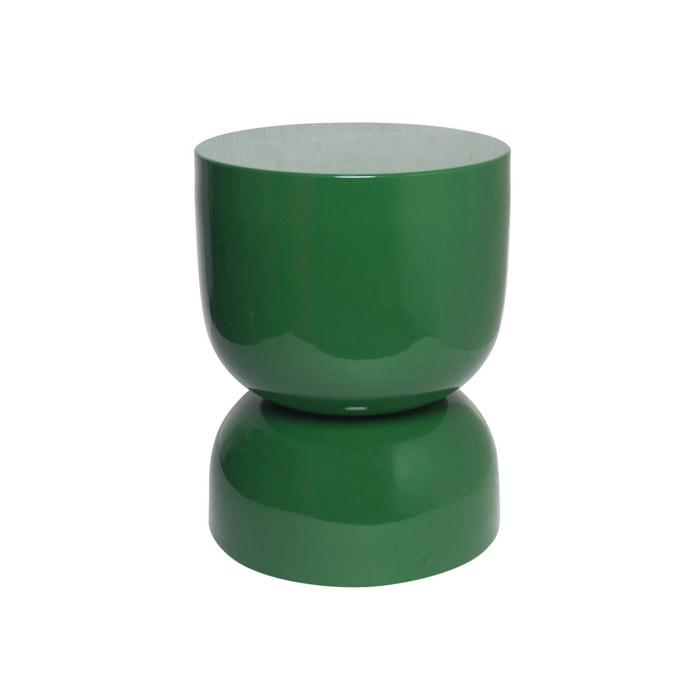 Table d'appoint. bout de canapé. table de chevet en métal effet glassy vert foncé Madi Ø32 x H 42cm