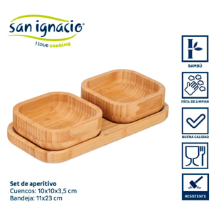 Set aperitivo bambu 3 pzs colección kinvara