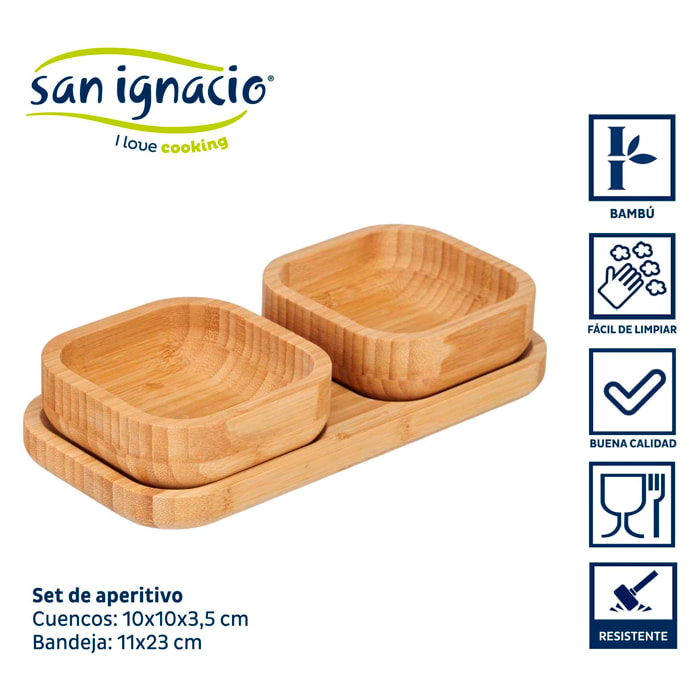 Set aperitivo bambu 3 pzs colección kinvara