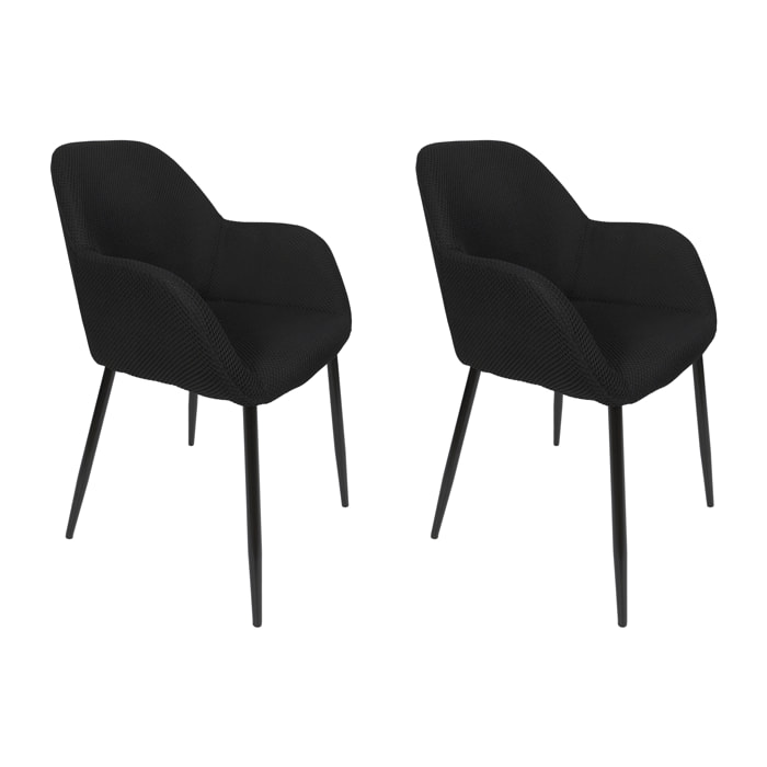 Fauteuil Atome Noir - Lot De 2