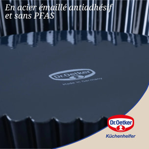 Plat à tarte 28 cm avec revêtement en quartz émaillé Dr.Oetker Back Liebe