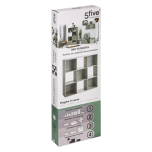 Étagère 9 cases "Mix N' Modul" effet chêne gris