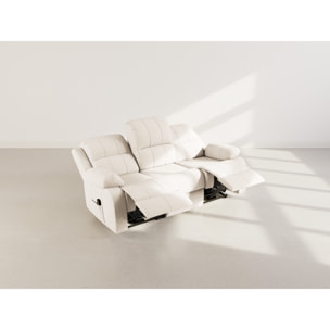 Armand - Canapé 3 places relax électrique en velours côtelé - Beige