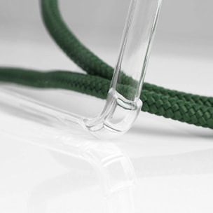 Cover trasparente per iPhone XR con pendente in nylon. Accessorio moda, vestibilità perfetta e massima protezione