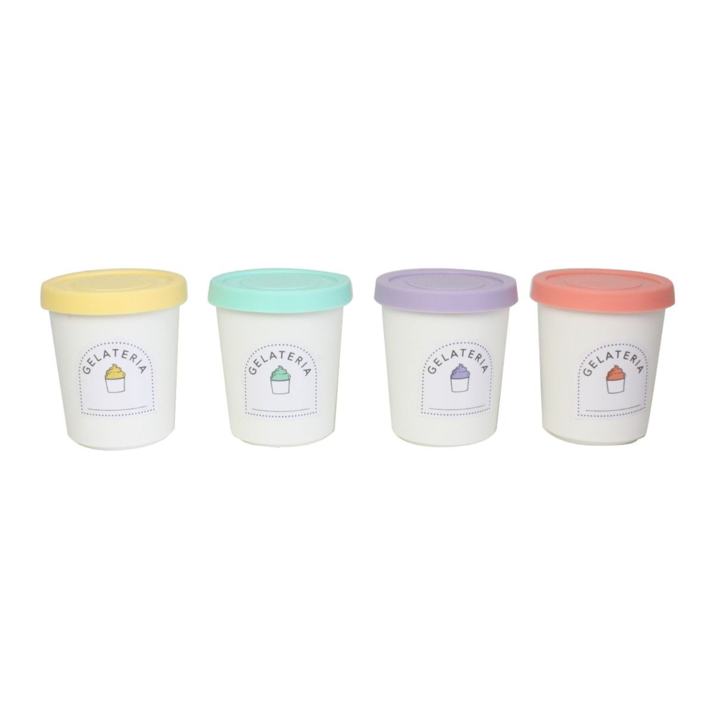 Set de 4 pots à glace réutilisables 220 ml, GELATERIA