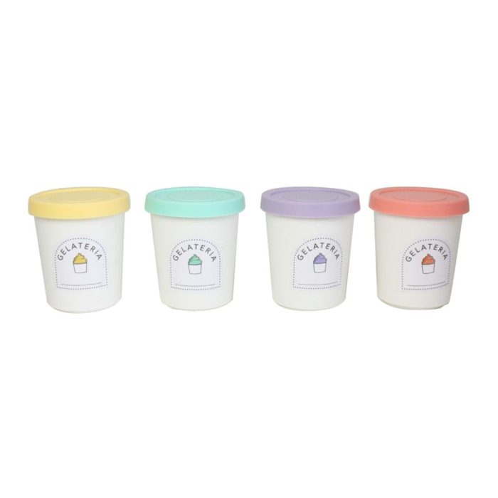 Set de 4 pots à glace réutilisables 220 ml, GELATERIA