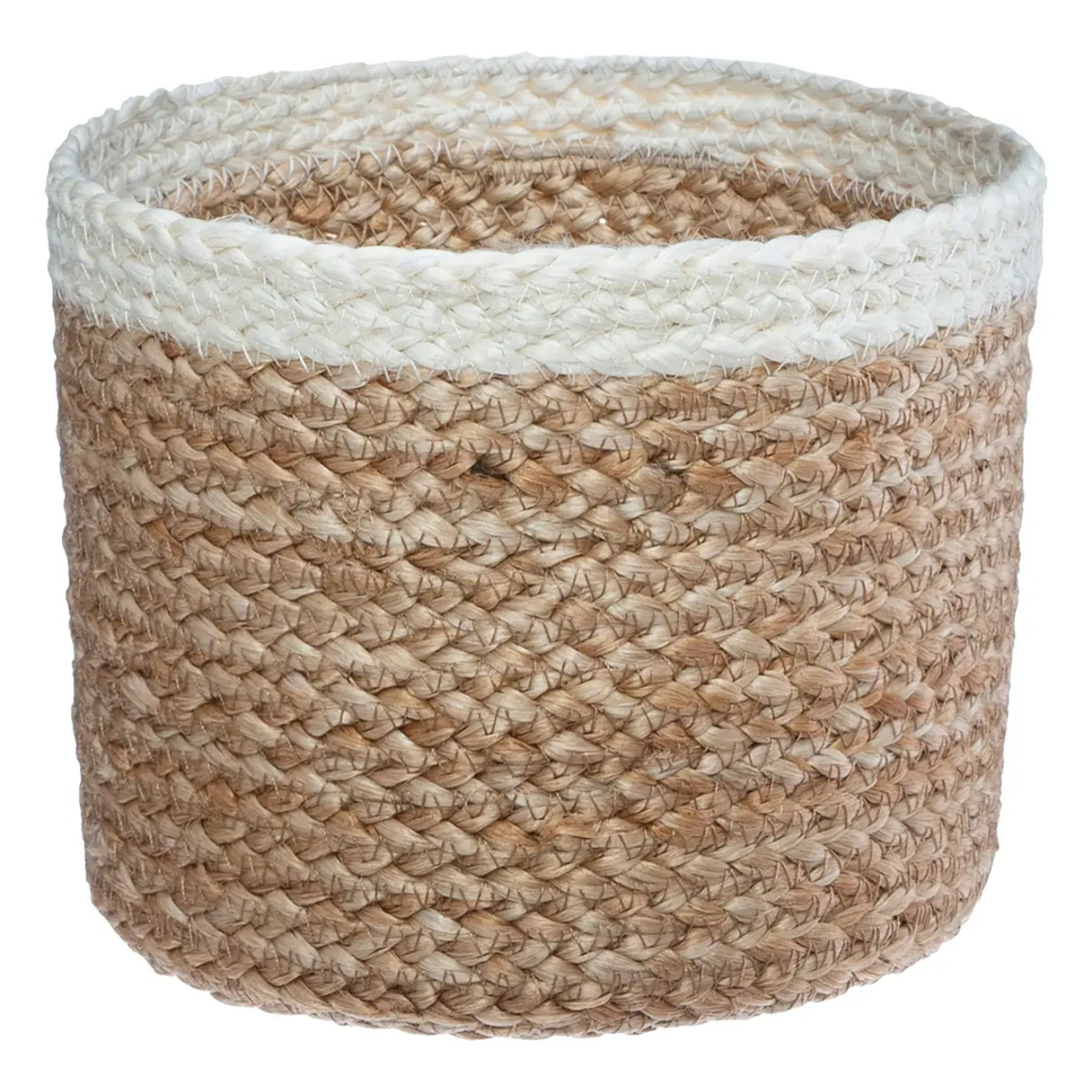 Set de 3 paniers - jute - blanc