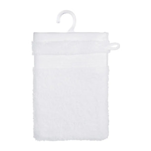 Lot de 2 gants de toilette - coton 450 gr/m² - blanc 15x21 cm