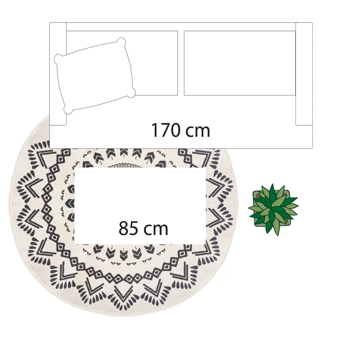 Tapis "Nomade" en coton D120 cm