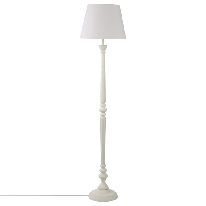 Lampadaire "Leo" blanc - bois H153 cm