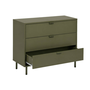 Commode décor bois et métal 3 tiroirs ELLIE
