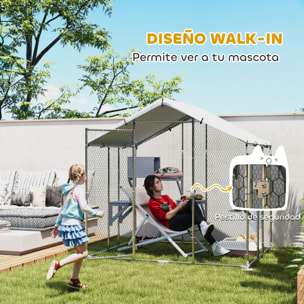 Jaula para Gatos para Exterior Recinto para Gatos con Cubierta Impermeable 420D Plataformas y Condominio para 5 Gatos Refugio para Pollos Conejos 200x170x195 cm Plata