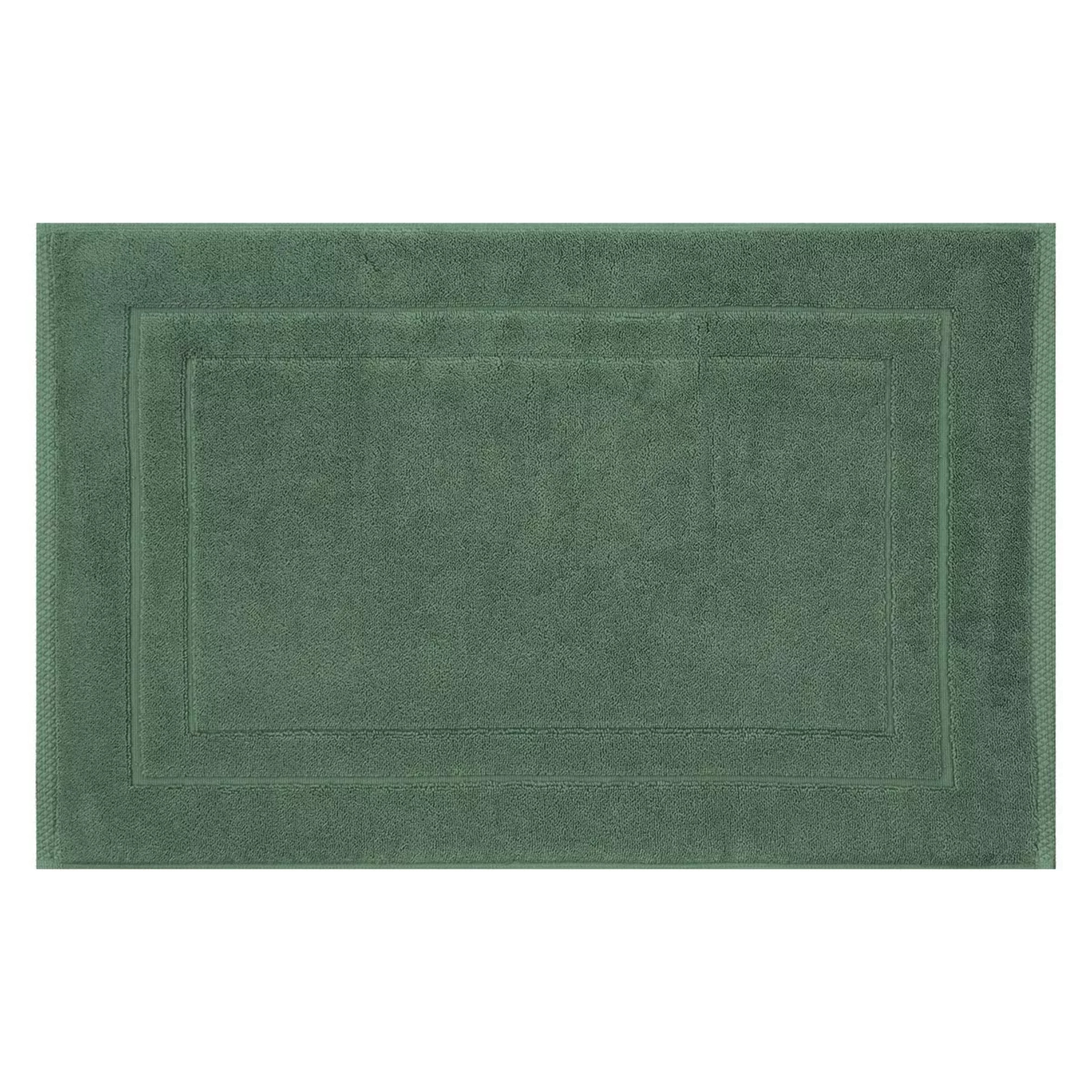 Tapis de bain pur coton 900 g/m² uni vert Elea kaki