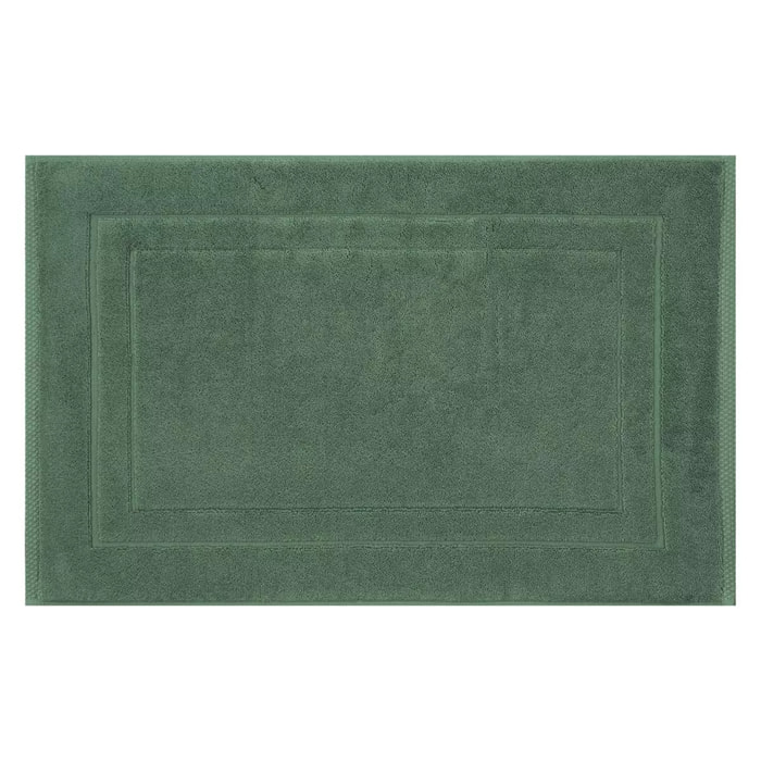 Tapis de bain pur coton 900 g/m² uni vert Elea kaki