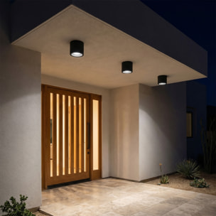 LEDS C4 Plafón IP66 Cosmos LED ø126mm LED 17.6 Blanco neutro - 4000K ON-OFF Gris urbano 1118lm