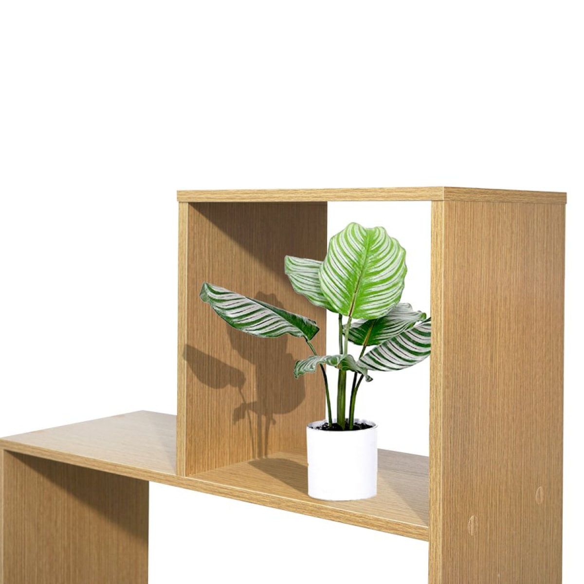 Libreria a scala in rovere naturale 145x145 cm